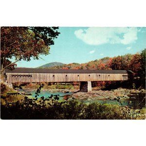 Covered Bridge West River West Dummerston Vermont Postcards Travel Vintage